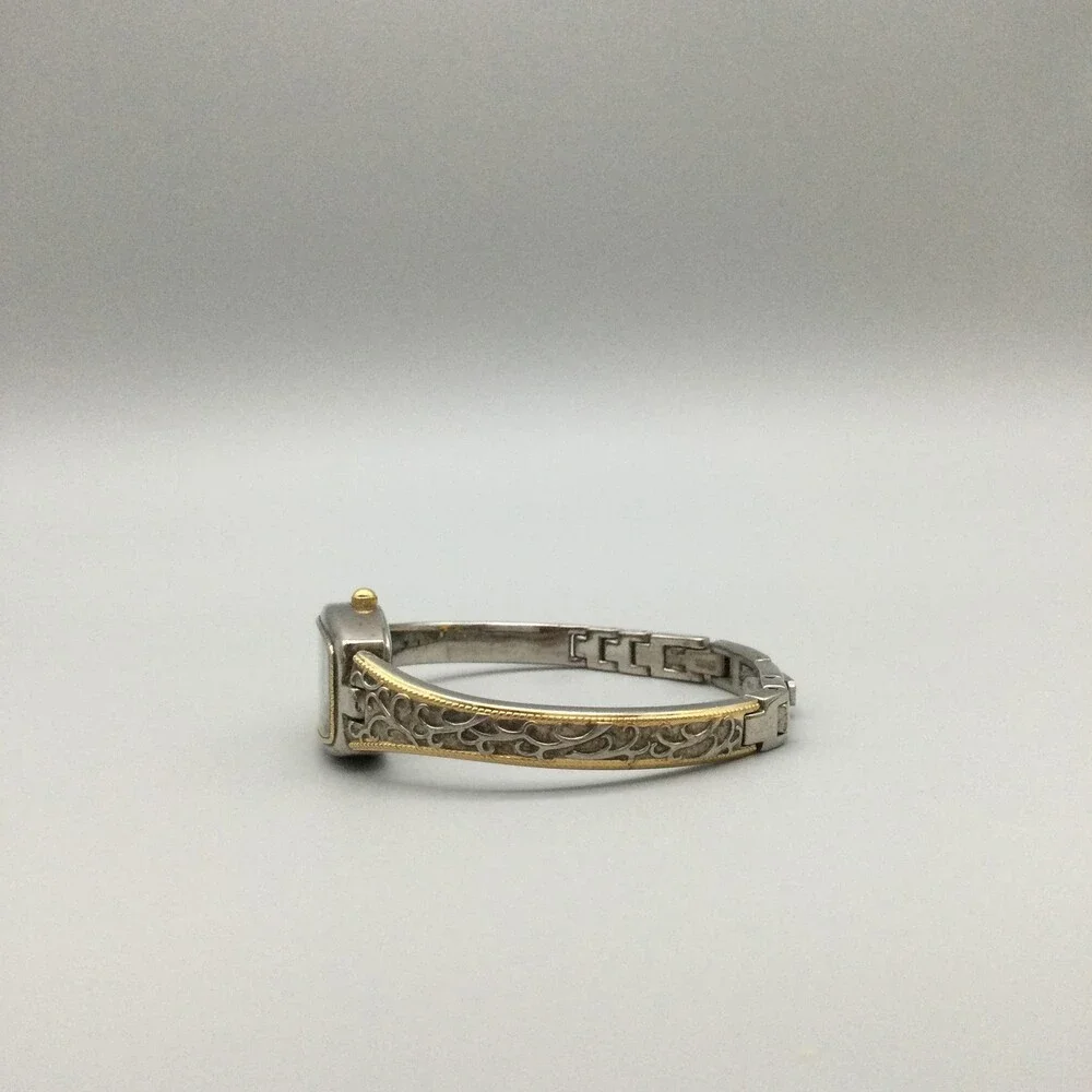 Anne Klein Womens Watch 17mm White Dial Two Tone Bangle New Battery 6.75
